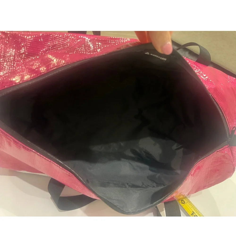 Rareform Duffle Bag Unisex Medium Pink White Upcycled Billboard‎ Vinyl Sporty